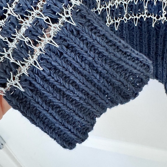 💙RAG & BONE Women's Blue Knit Mesh Sweater Size XS - Picture 4 of 5